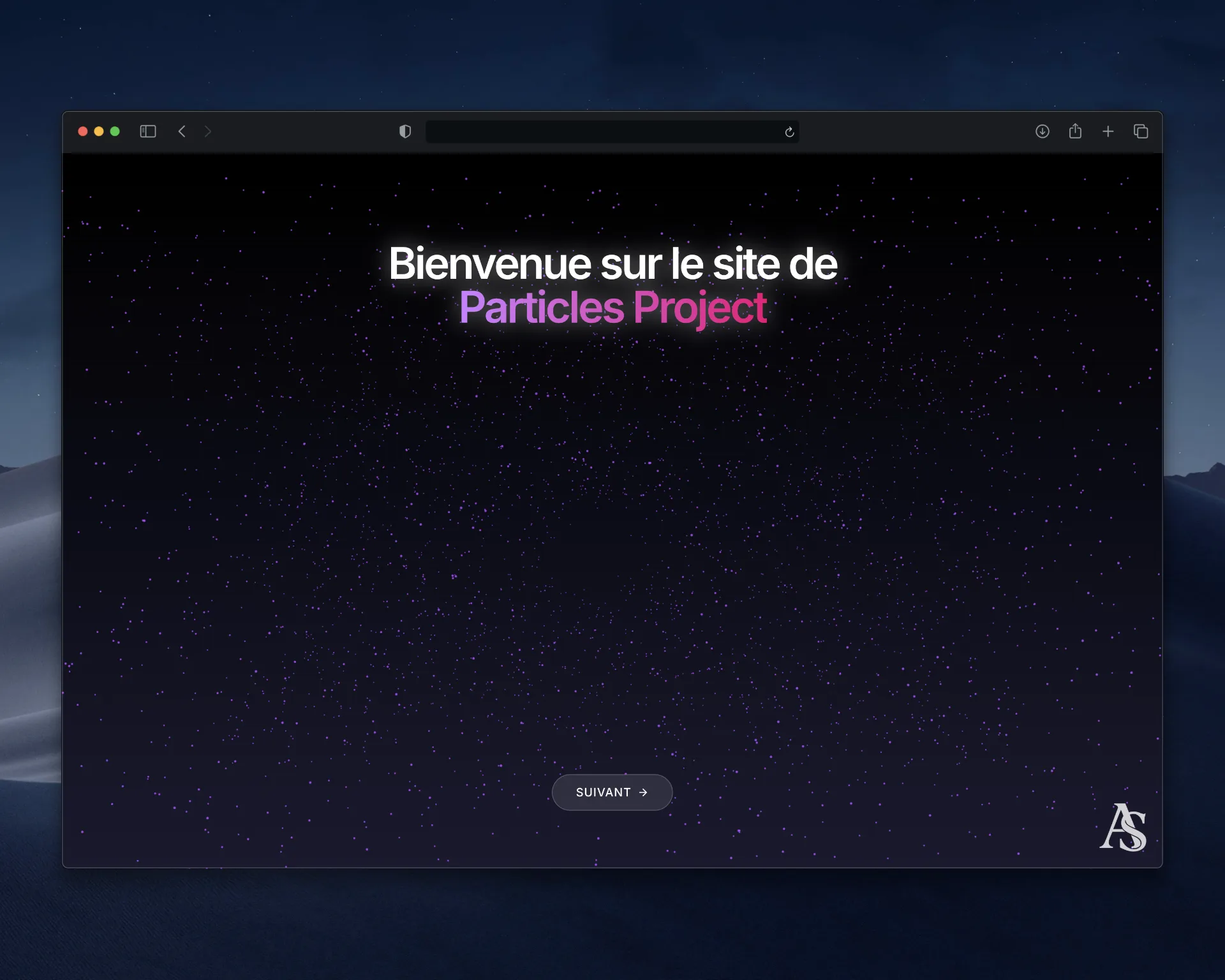 Capture du site Particles